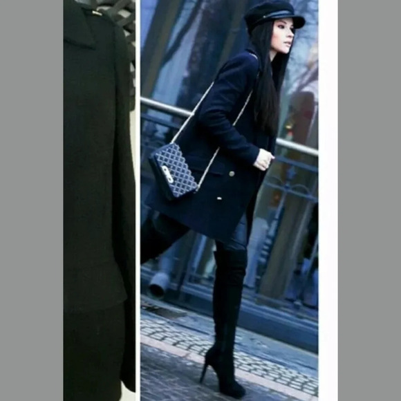 INC Double Breasted Gold Button Peacoat Jacket - Picture 2 of 5